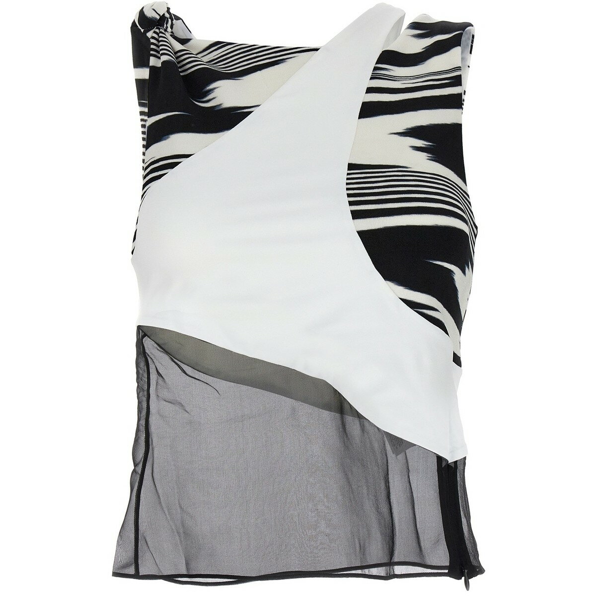 MISSONI ߥå ۥ磻 White/Black Patchwork top ȥåץ ǥ ղ2023 DS23SK2...