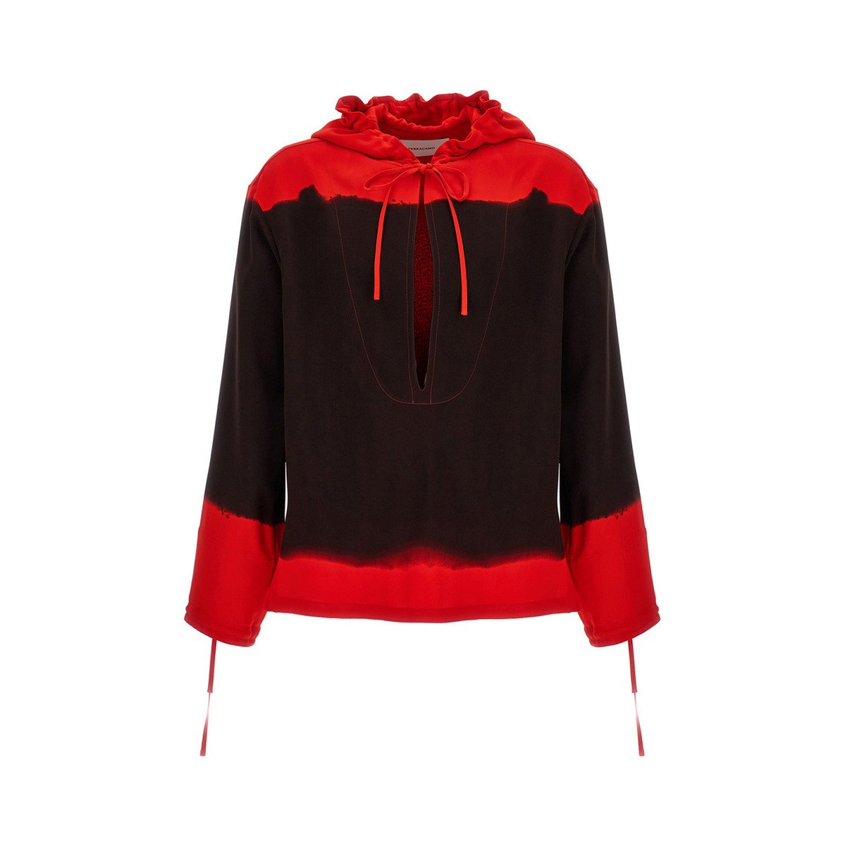 FERRAGAMO ե饬 ޥ顼 Multicolor Hooded blouse fell off   ղ2023 0761592REDAUBERGINE ڴǡ̵ۡڥåԥ̵ ju