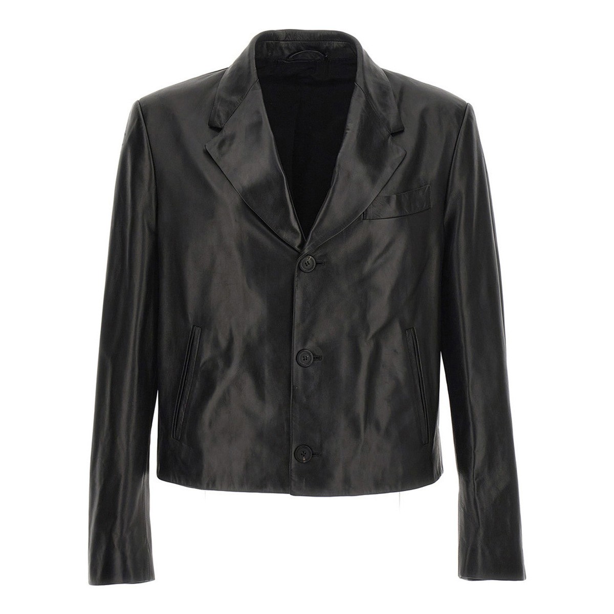 FERRAGAMO フェラガモ ブラック Black Leather blazer jacket ジャケット メンズ 春夏2023 0761349NERO 【関税・送料無料】【ラッピング無料】 ju