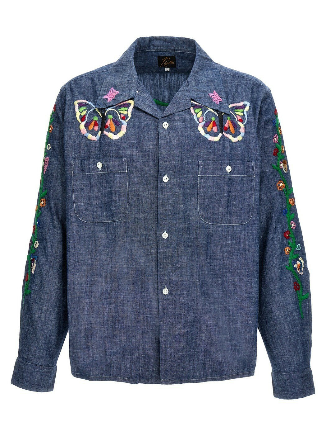 NEEDLES ニードルス ブルー Light Blue Chambray embroidery shirt シャツ メンズ 春夏2024 OT212BLUE 【関税・送料無料】【ラッピング無料】 juのサムネイル