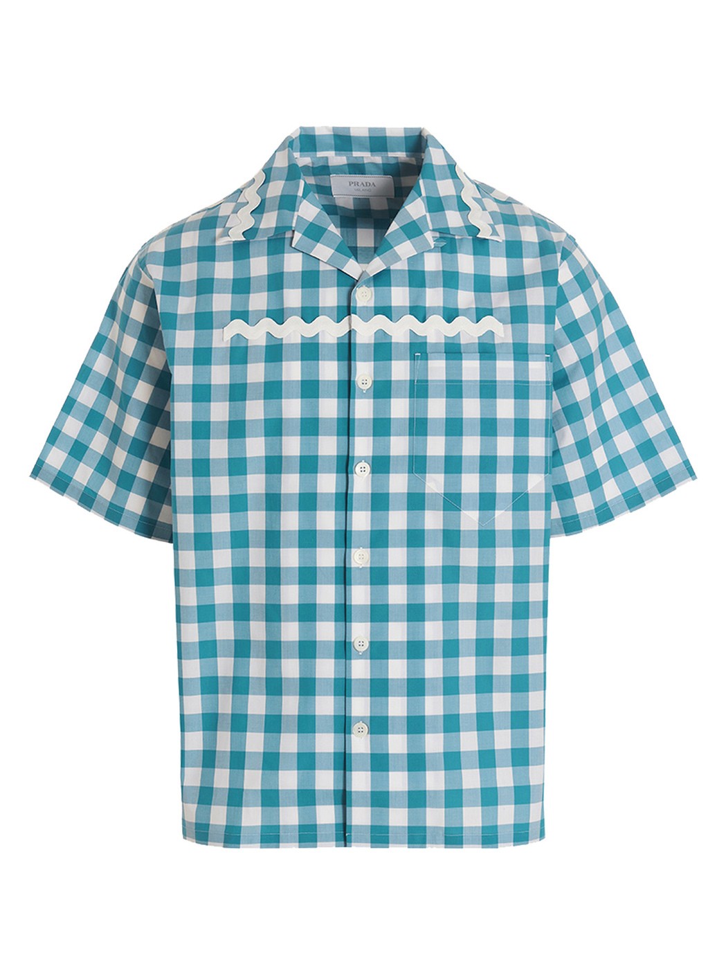 プラダ PRADA プラダ ブルー Light Blue Vichy macro shirt シャツ メンズ 春夏2023 UCS434S2311LTRF03DV 【関税・送料無料】【ラッピング無料】 ju