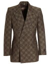 【本日ポイント4倍!!】 グッチ GUCCI ジャケット メンズ ブラウン Jackets 'Horsebit Maxi' blazer jacket 705284ZAKIV9549 Brown 関税 送料無料 ラッピング無料 2023SS ju