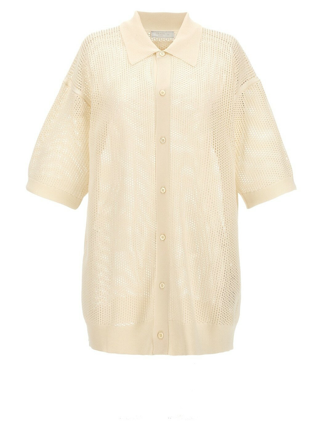 プラダ PRADA プラダ ホワイト White Mesh knit shirt シャツ メンズ 春夏2024 UMG321SOOO14HDF0009 【関税・送料無料】【ラッピング無料】 ju