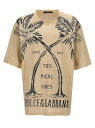 ドルチェ&ガッバーナ 【15,000円以上1,000円OFF!!】 DOLCE&GABBANA ドルチェ&ガッバーナ ベージュ Beige Printed T-shirt Tシャツ メンズ 春夏2024 G8RF9TG7K1WA3913 【関税・送料無料】【ラッピング無料】 ju