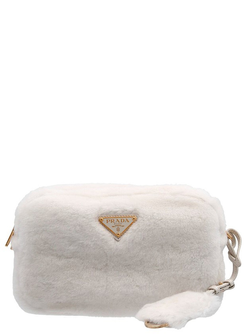 PRADA プラダ ホワイト White Shearling crossbody bag バッグ レディース 春夏2023 1BH192V3OO2EC9F0009 【関税・送料無料】【ラッピング無料】 ju