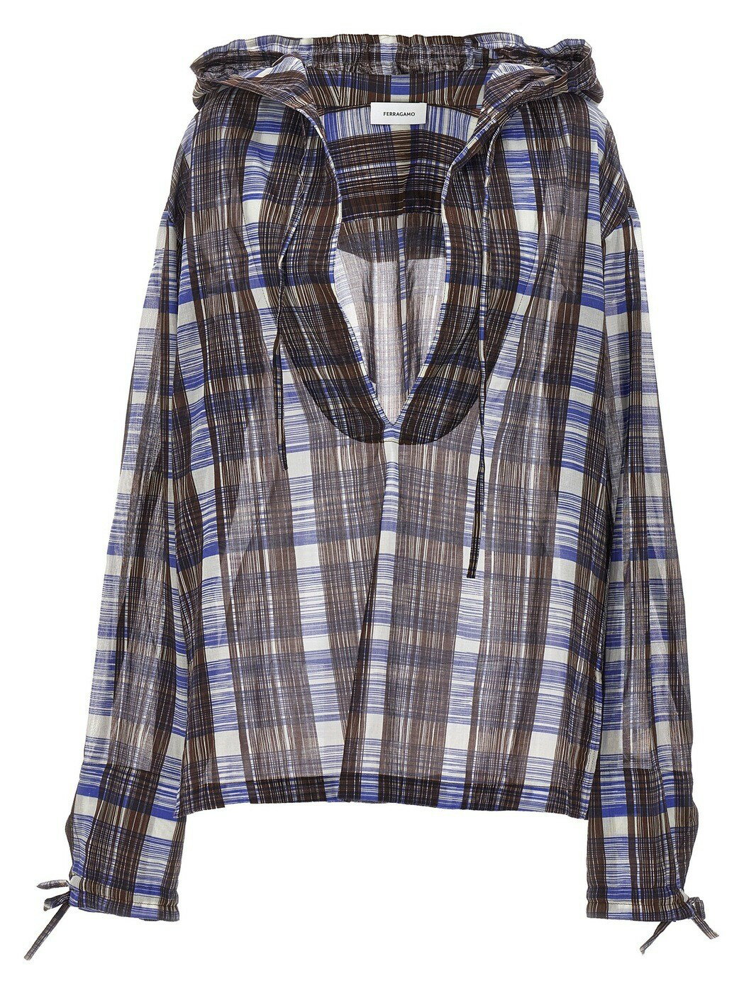 【土日限定クーポン配布中！】 FERRAGAMO フェラガモ マルチカラー Multicolor Check blouse シャツ メンズ 秋冬2023 0765427COCOA 【関税・送料無料】【ラッピング無料】 ju