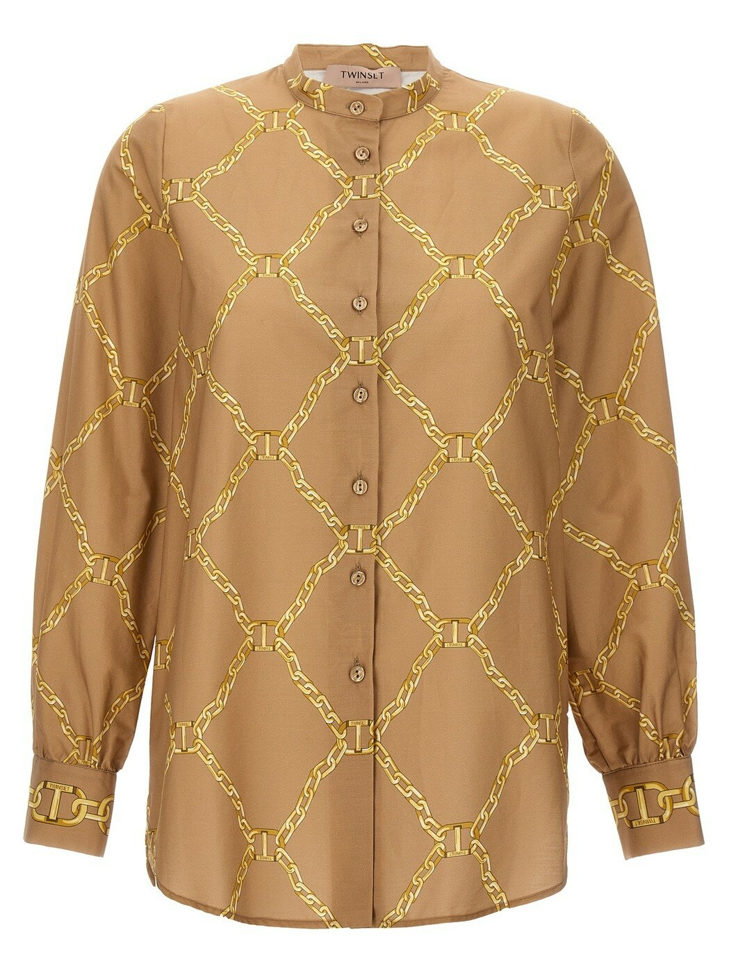 【土日限定クーポン配布中！】 TWIN SET ツイン セット ベージュ Beige Print shirt シャツ レディース 春夏2024 241TP2730S1876211525 【関税・送料無料】【ラッピング無料】 ju