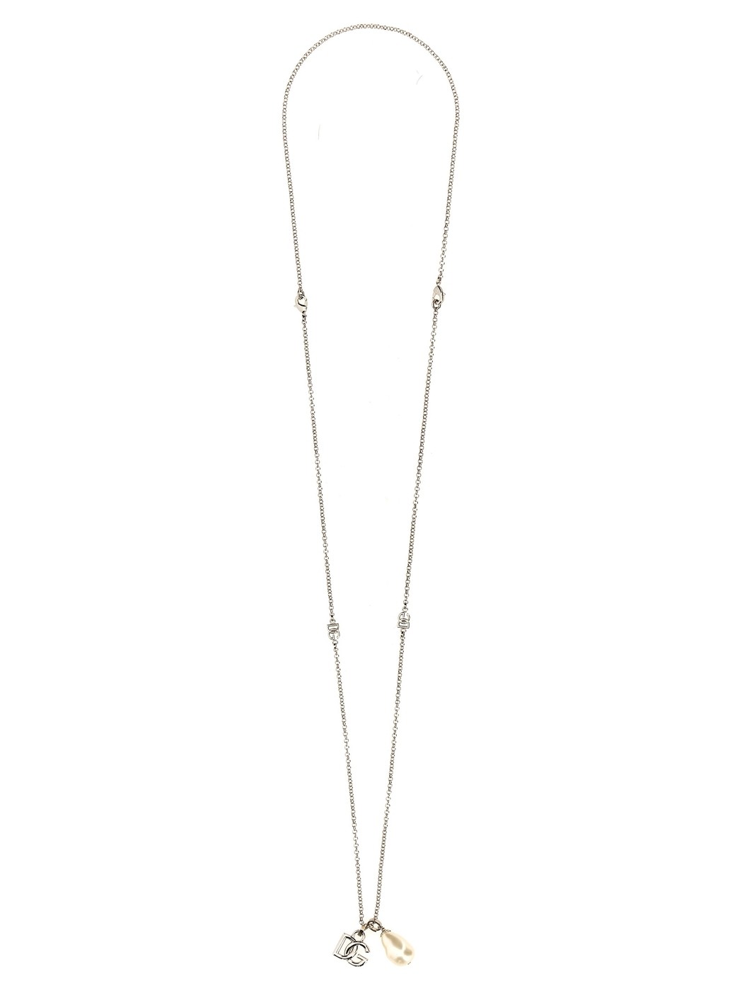 DOLCE&GABBANA ɥ&åС С Silver Logo drop necklace 奨꡼  ղ20...