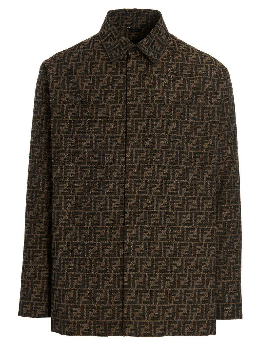 【本日5の付く日ポイント4倍!】 FENDI フェンディ ブラウン Brown Logo overshirt シャツ メンズ 春夏2024 FW1141A6WJF1440 【関税・送料無料】【ラッピング無料】 ju