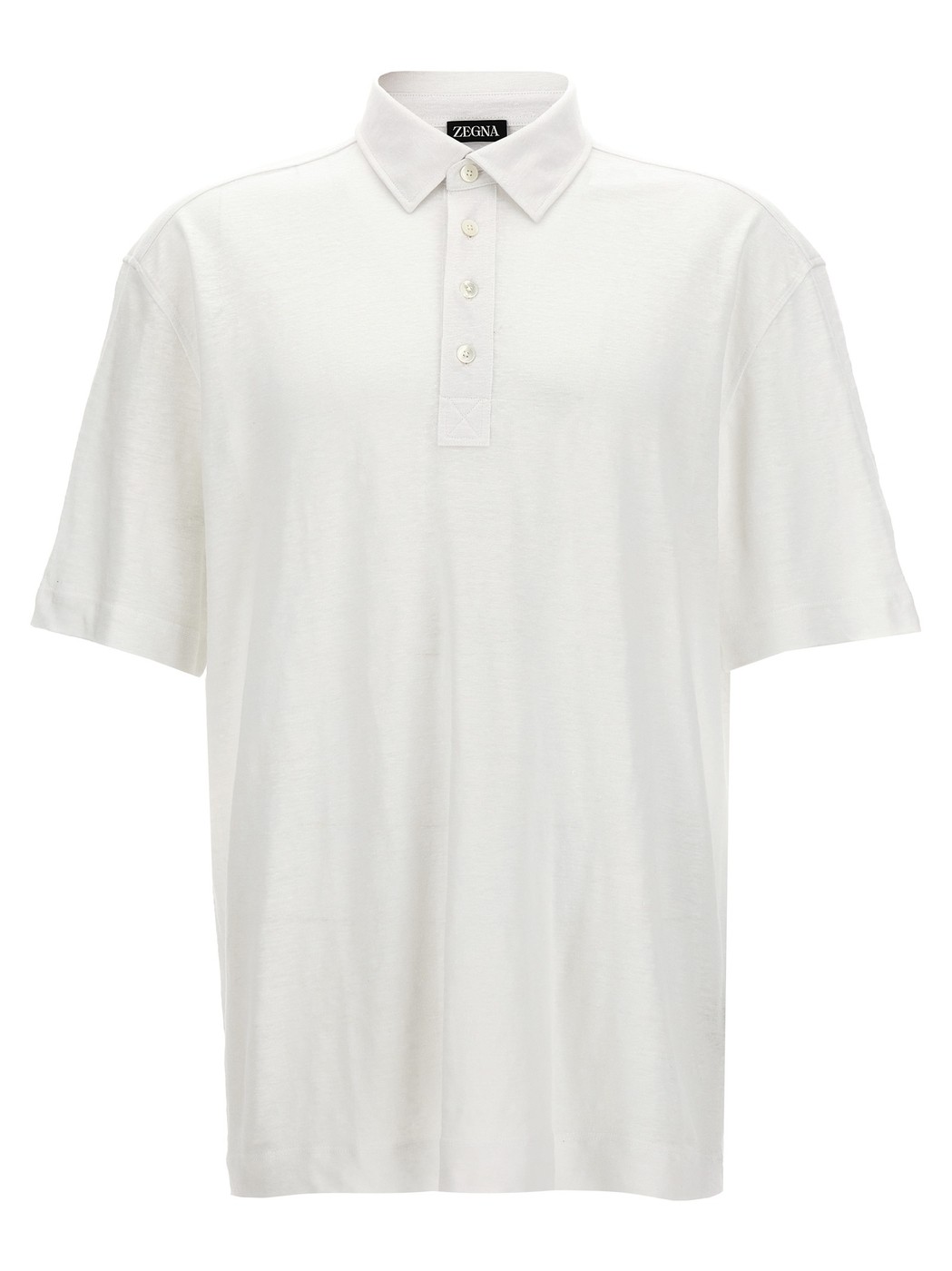 0ΤĤݥ4ܡ ZEGNA ˥ ۥ磻 White Linen polo shirt ȥ졼ʡ  ղ2024 UD376A7D784N01 ڴǡ̵ۡڥåԥ̵ ju