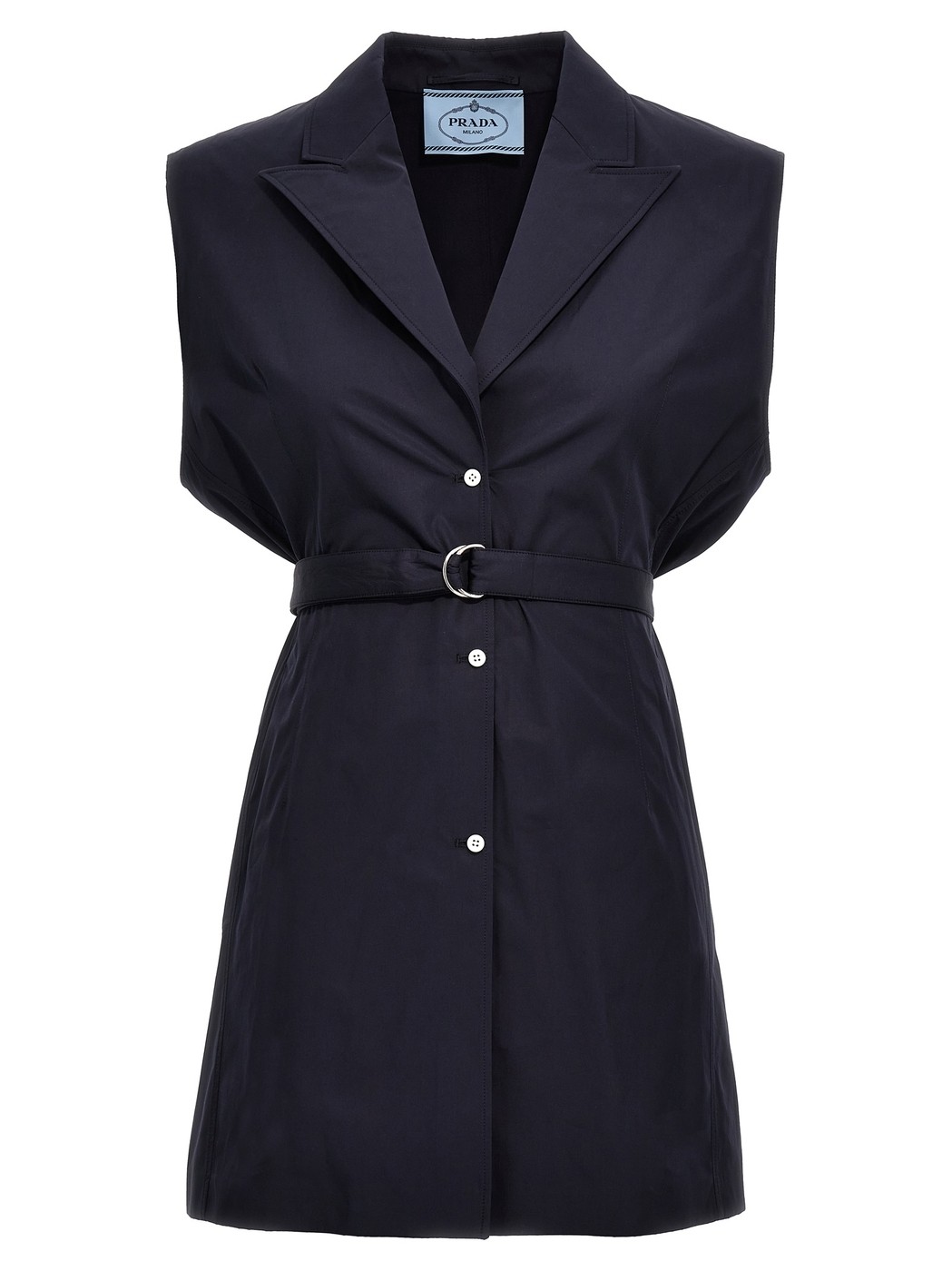 ץ PRADA  ٥ ǥ ֥롼 Vests Belt poplin vest P567OHOOO1XV2F0008 B...