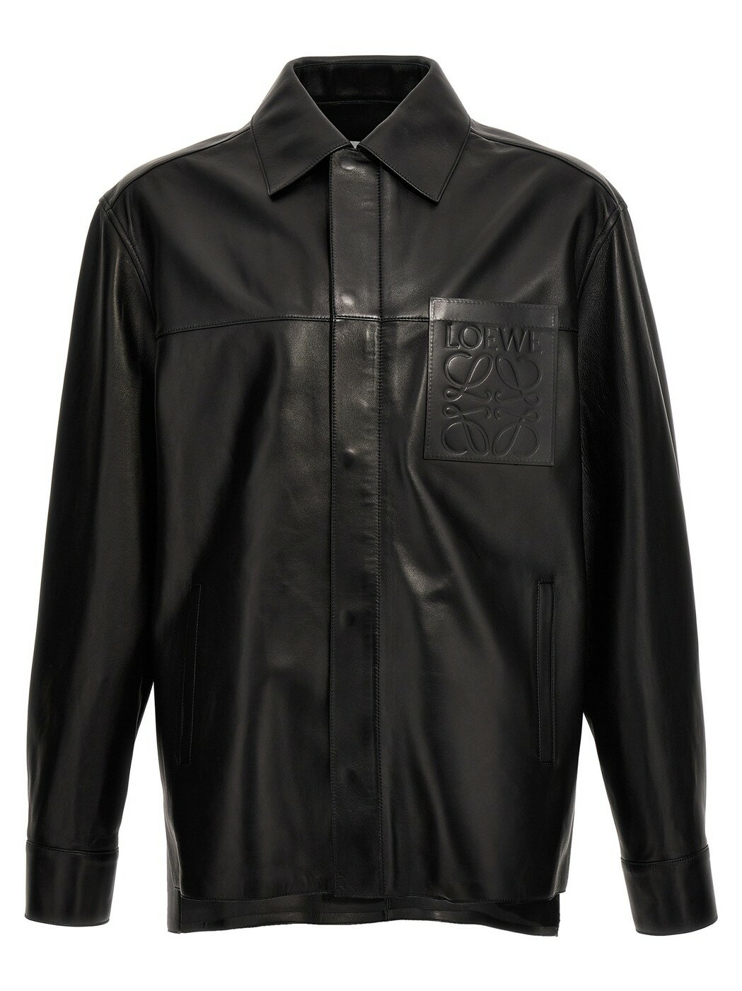 【土日限定クーポン配布中！】 LOEWE ロエベ ブラック Black 'Anagram' leather shirt シャツ メンズ 春夏2024 H526Y34L131100 【関税・送料無料】【ラッピング無料】 ju