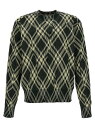 【1000円OFFクーポン配布中!!】 バーバリー BURBERRY セーター ニットウェア メンズ グリーン Knitwear Check ruffled mesh 8083463IVY Green 関税 送料無料 ラッピング無料 2024SS ju