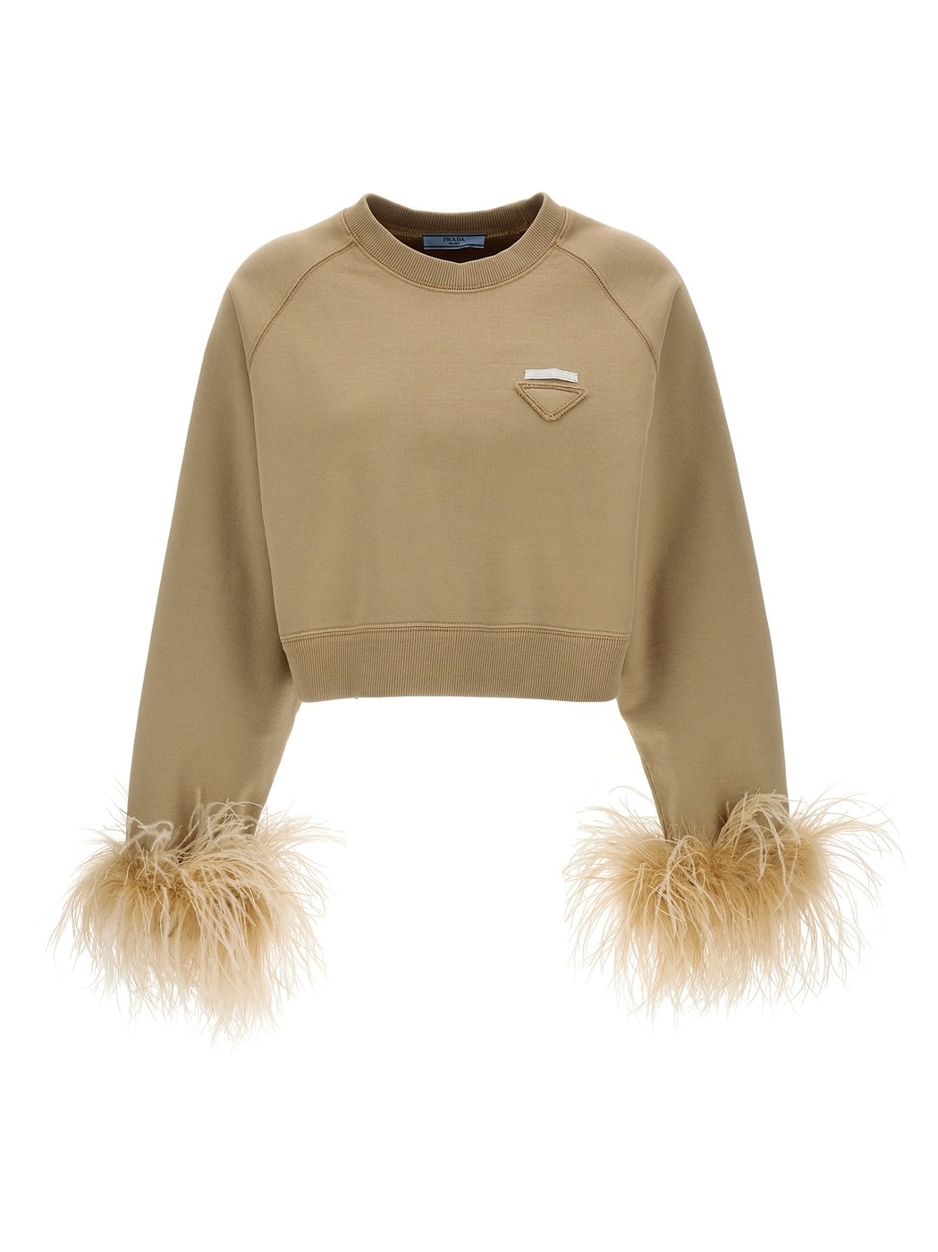 【土日限定クーポン配布中！】 PRADA プラダ ベージュ Beige Feather logo sweatshirt トレーナー レディース 春夏2024 134683SOOO13YGF0627 【関税・送料無料】【ラッピング無料】 ju