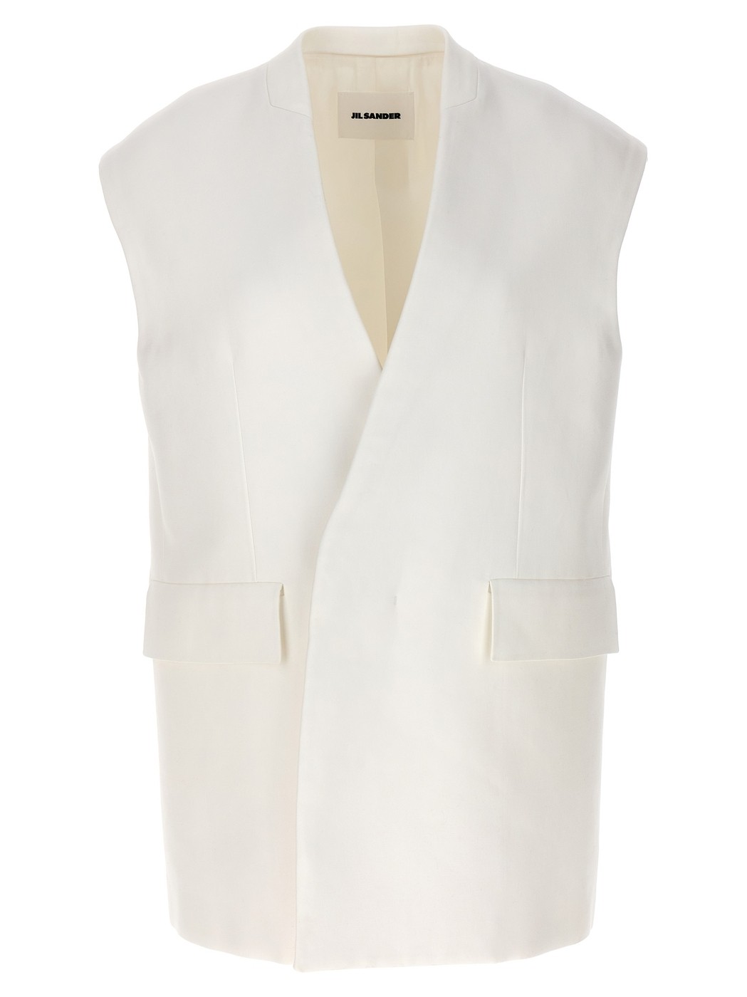 JIL SANDER ジルサンダー ホワイト White Oversized tailored vest トップス レディース 春夏2024 J03BN0140J45078104 【関税・送料無料】【ラッピング無料】 ju