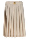 ミュウミュウ 【10周年記念クーポン！P4倍！】 MIU MIU ミュウ ミュウ ベージュ Beige Pleated skirt スカート レディース 春夏2024 MG2031S23211ADF0018 【関税・送料無料】【ラッピング無料】 ju