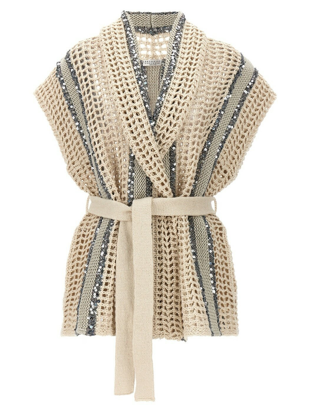 BRUNELLO CUCINELLI ֥ͥͥ ١ Beige Sleeveless cardigan ˥åȥ ǥ ղ2024 M3Y372316CUN69 ڴǡ̵ۡڥåԥ̵ ju