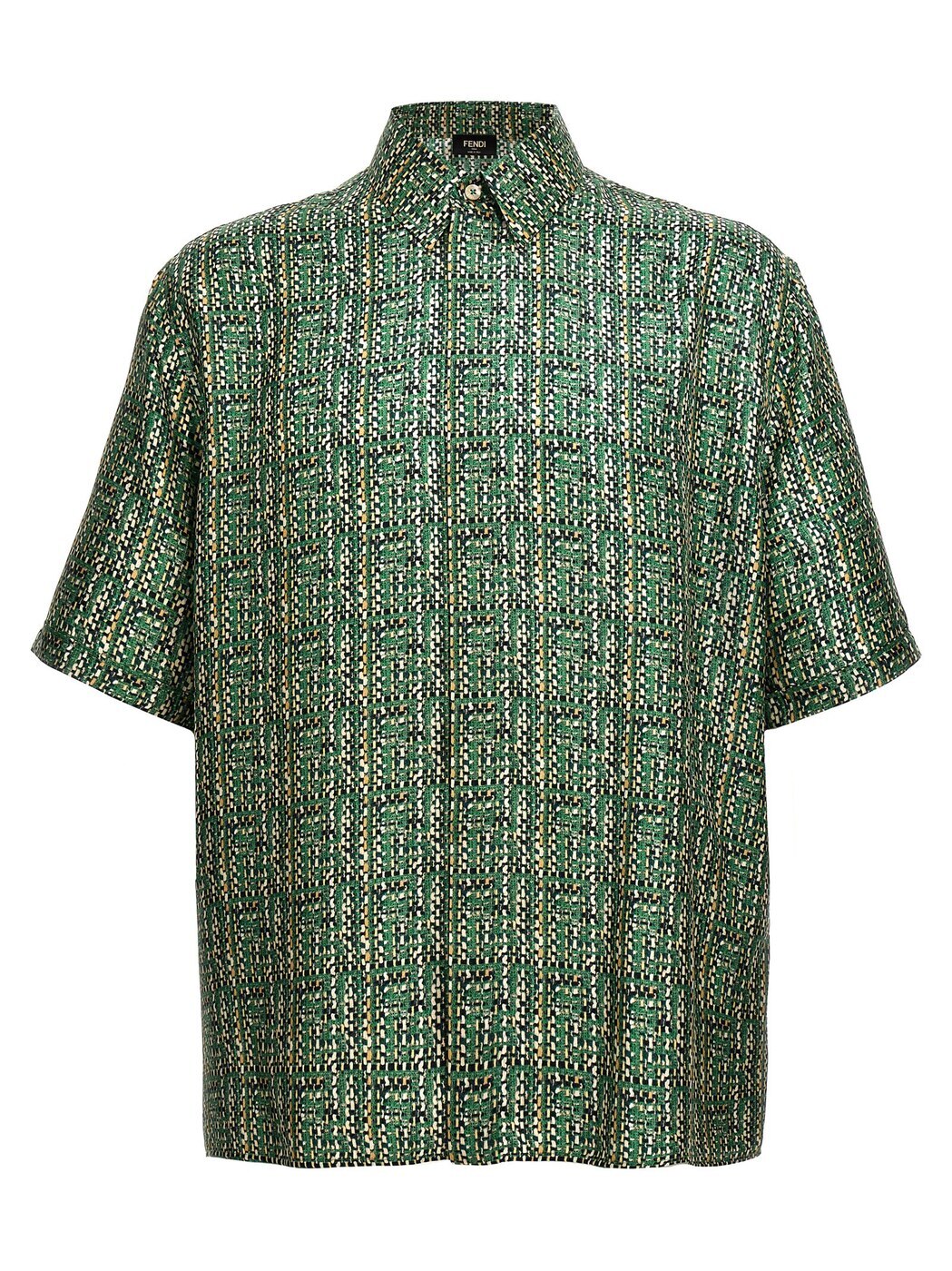 【0のつく日は全商品ポイント4倍】 FENDI フェンディ グリーン Green 'FF' shirt シャツ メンズ 春夏2024 FS0795AR6FF0QC3 【関税・送料無料】【ラッピング無料】 ju