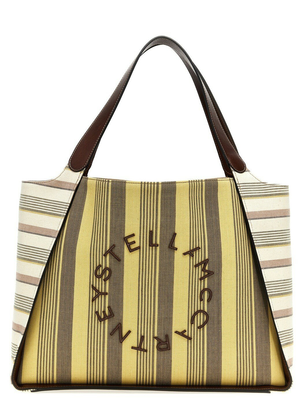 ステラマッカートニー　マザーズバッグ 【本日5の付く日ポイント4倍!】 STELLA MCCARTNEY ステラ マッカートニー イエロー Yellow Shopping stripes トートバッグ レディース 春夏2024 502793WP03727002 【関税・送料無料】【ラッピング無料】 ju