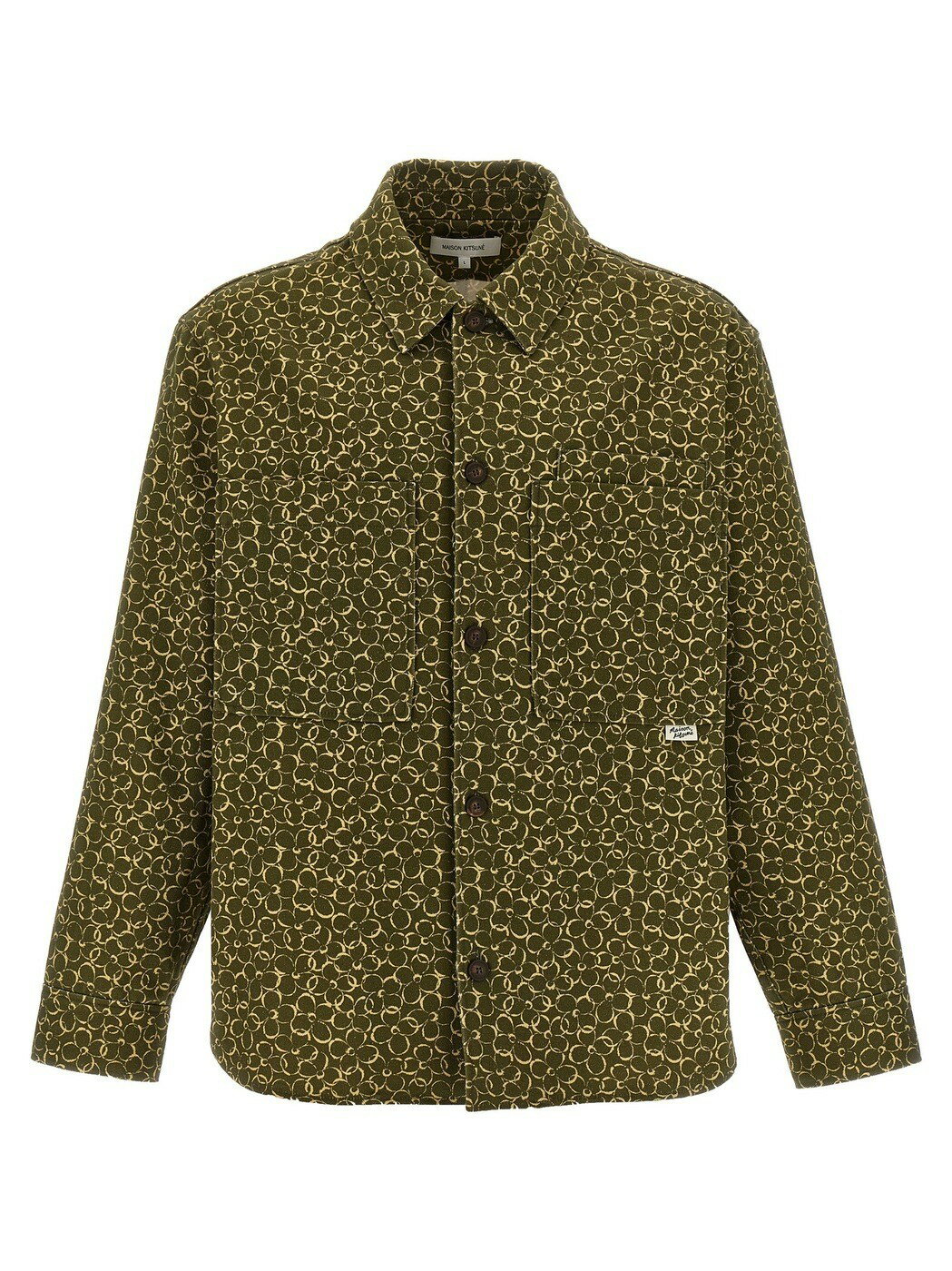 【本日5の付く日ポイント4倍!】 MAISON KITSUNE メゾン キツネ グリーン Green Floral print overshirt シャツ メンズ 春夏2024 MM00401WW4017O360 【関税・送料無料】【ラッピング無料】 ju