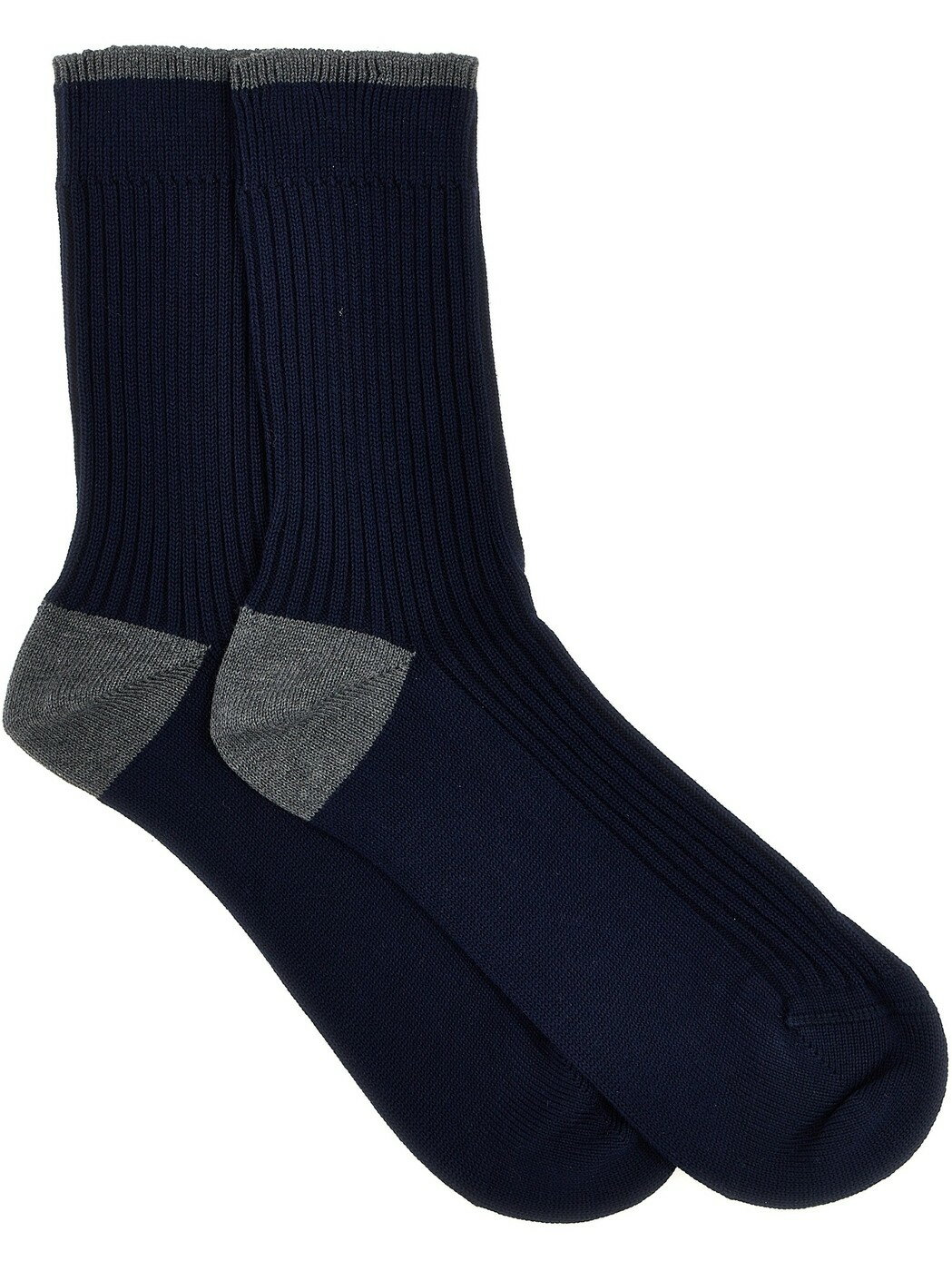 BRUNELLO CUCINELLI ブルネロ クチネリ ブルー Blue Ribbed cotton socks ソックス メンズ 春夏2024 MCS93511CA058 【関税・送料無料】【ラッピング無料】 ju