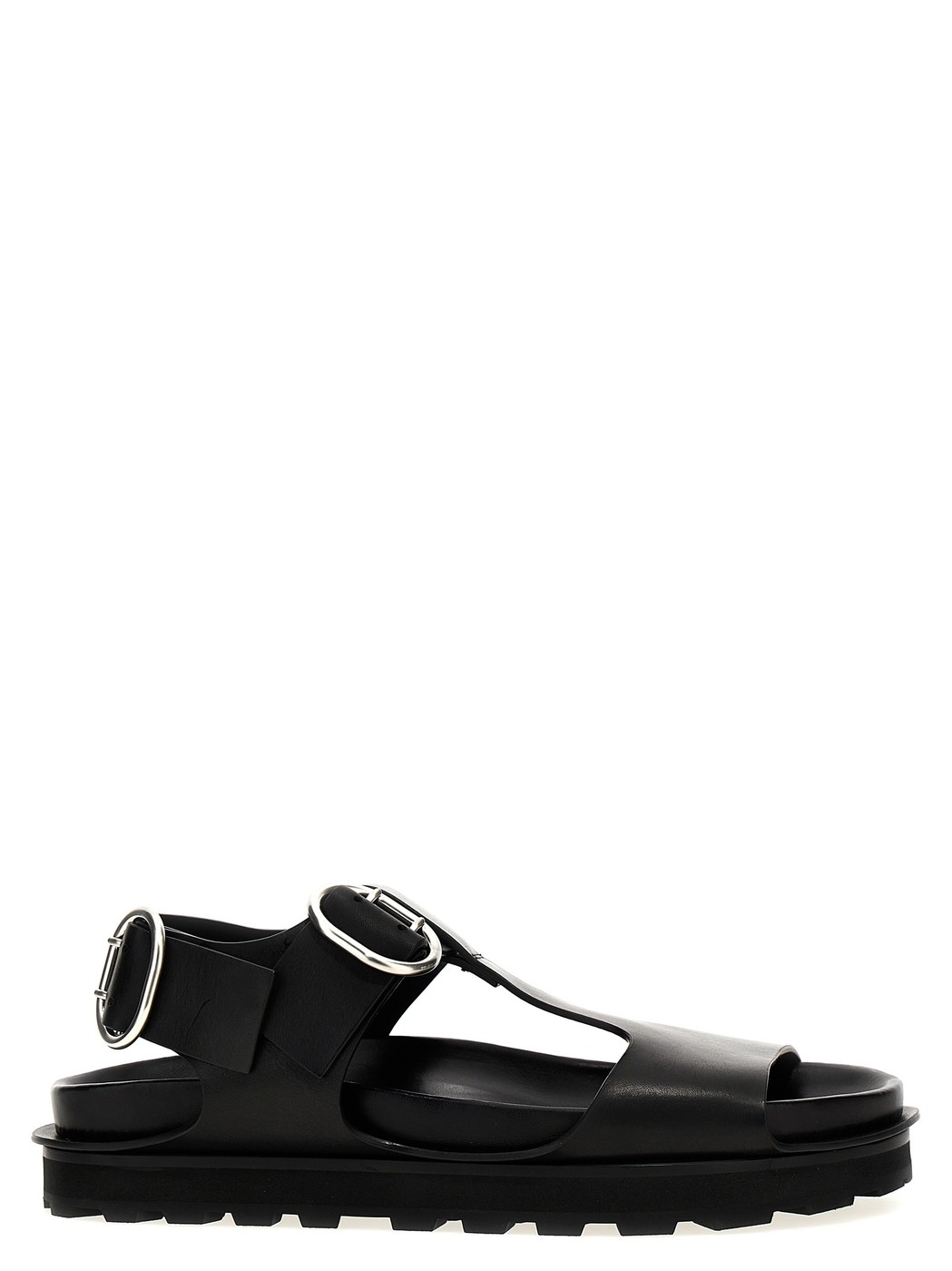 JIL SANDER ジル サンダー ブラック Black Leather sandals サンダル メンズ 春夏2024 J32WP0032P0503001 【関税・送料無料】【ラッピング無料】 ju