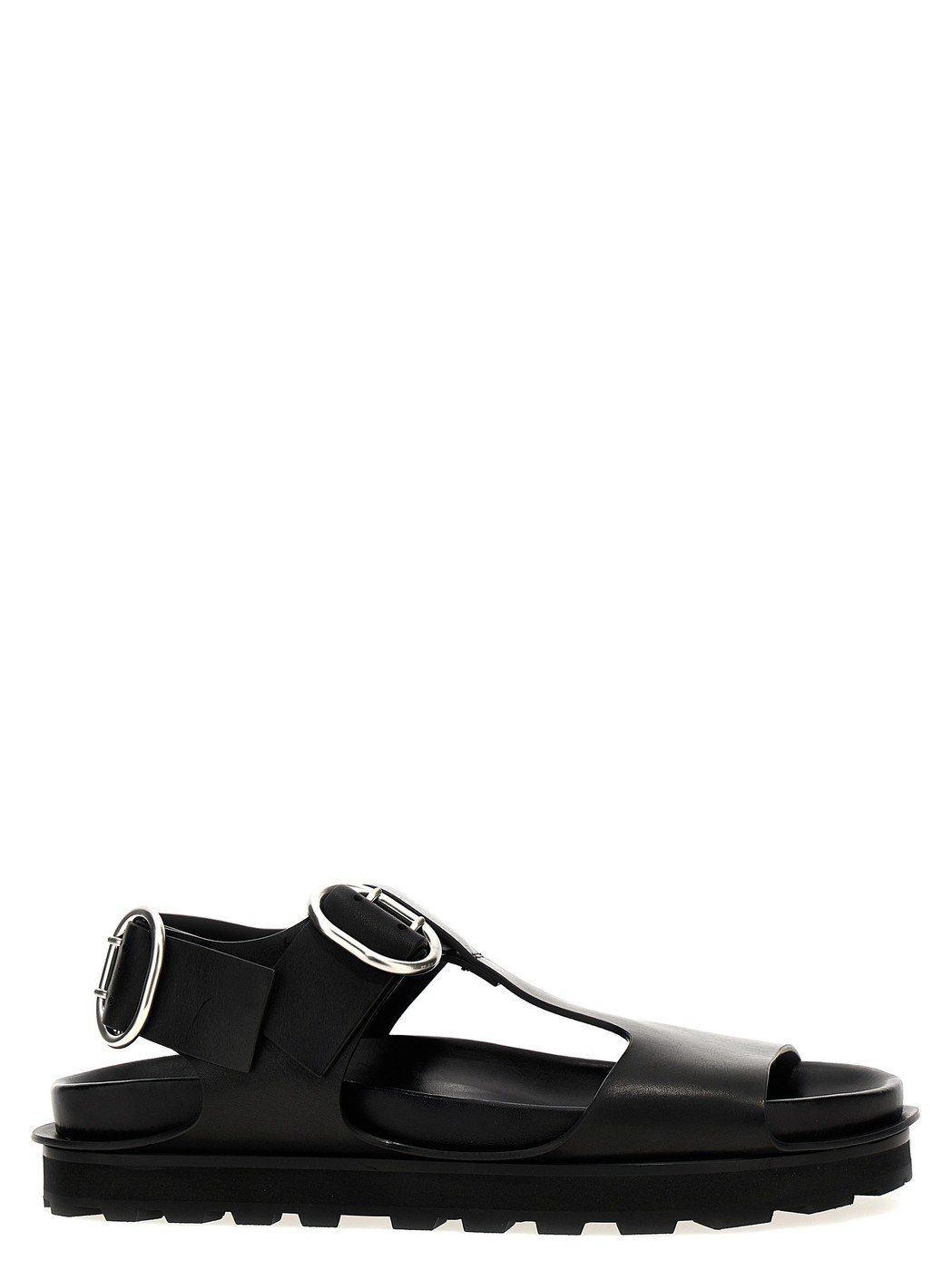 【0のつく日は全商品ポイント4倍】 JIL SANDER ジル サンダー ブラック Black Leather sandals サンダル メンズ 春夏2024 J32WP0032P0503001 【関税・送料無料】【ラッピング無料】 ju