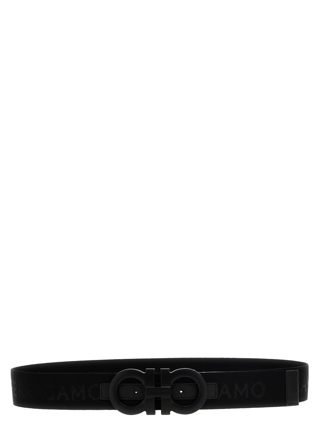 フェラガモ ベルト（メンズ） 【毎月1日はエントリーでポイント3倍！】 FERRAGAMO フェラガモ ブラック Black Logo tape belt ベルト メンズ 秋冬2024 766098NERO 【関税・送料無料】【ラッピング無料】 ju