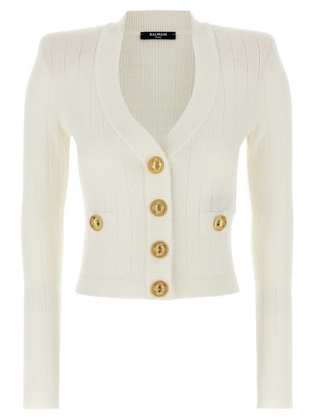 Хޥ BALMAIN  ˥åȥ ǥ ۥ磻 Knitwear Logo buttons cardigan DF1...
