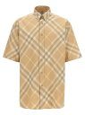 バーバリー BURBERRY シャツ メンズ ベージュ Shirts Check shirt with logo embroidery 8082478FLAX Beige 関税 送料無料 ラッピング無料 2024SS ju