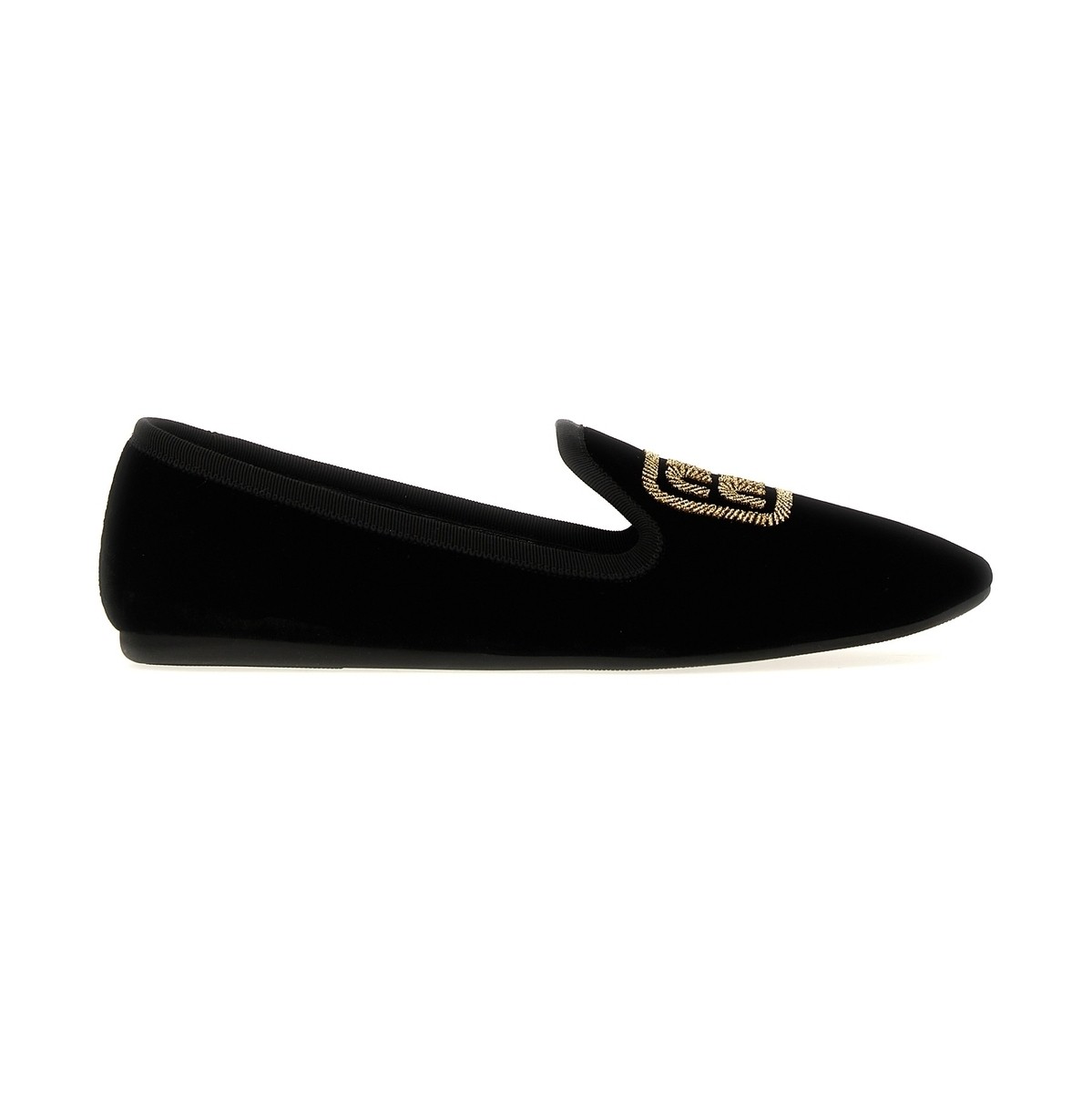 【土日限定クーポン配布中！】 MIU MIU ミュウ ミュウ ブラック Black Logo velvet slipper ローファー レディース 春夏2024 5S090EF005068F0002 【関税・送料無料】【ラッピング無料】 ju