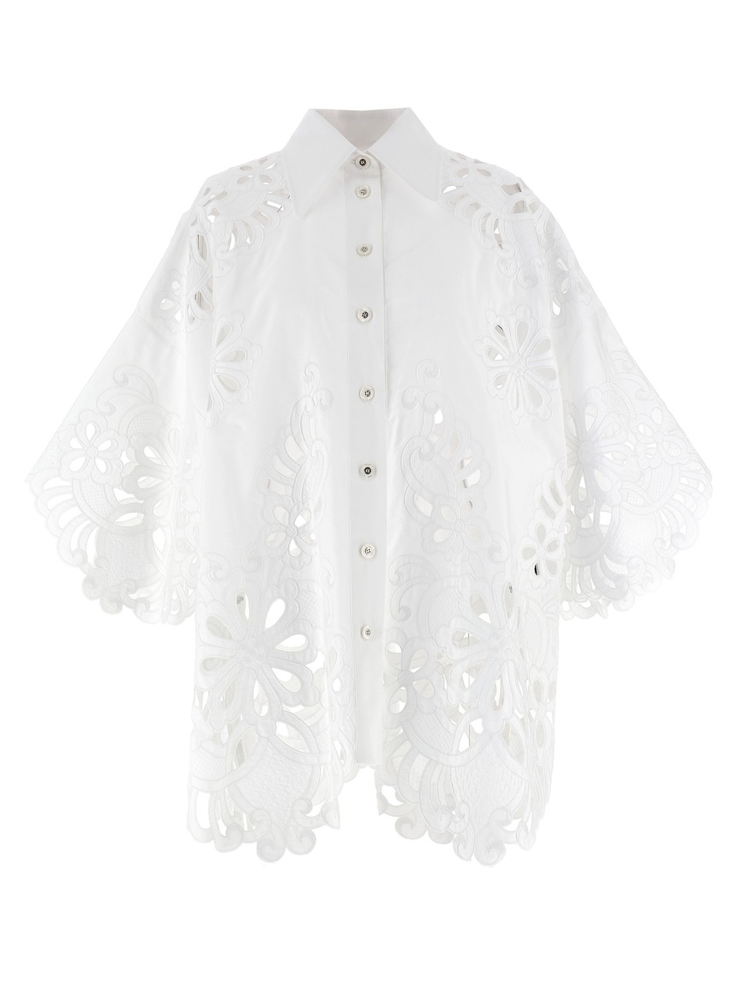 ɥ&åС DOLCE&GABBANA  ǥ ۥ磻 Shirts Cut-out embroidery shir...