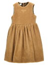 フェンディ FENDI KIDS ドレス ワンピース ベビーガールズ ベージュ Dresses Faux fur logo embroidery dress JFB719ARSKF1P2P Beige 関税 送料無料 ラッピング無料 2024AW ju