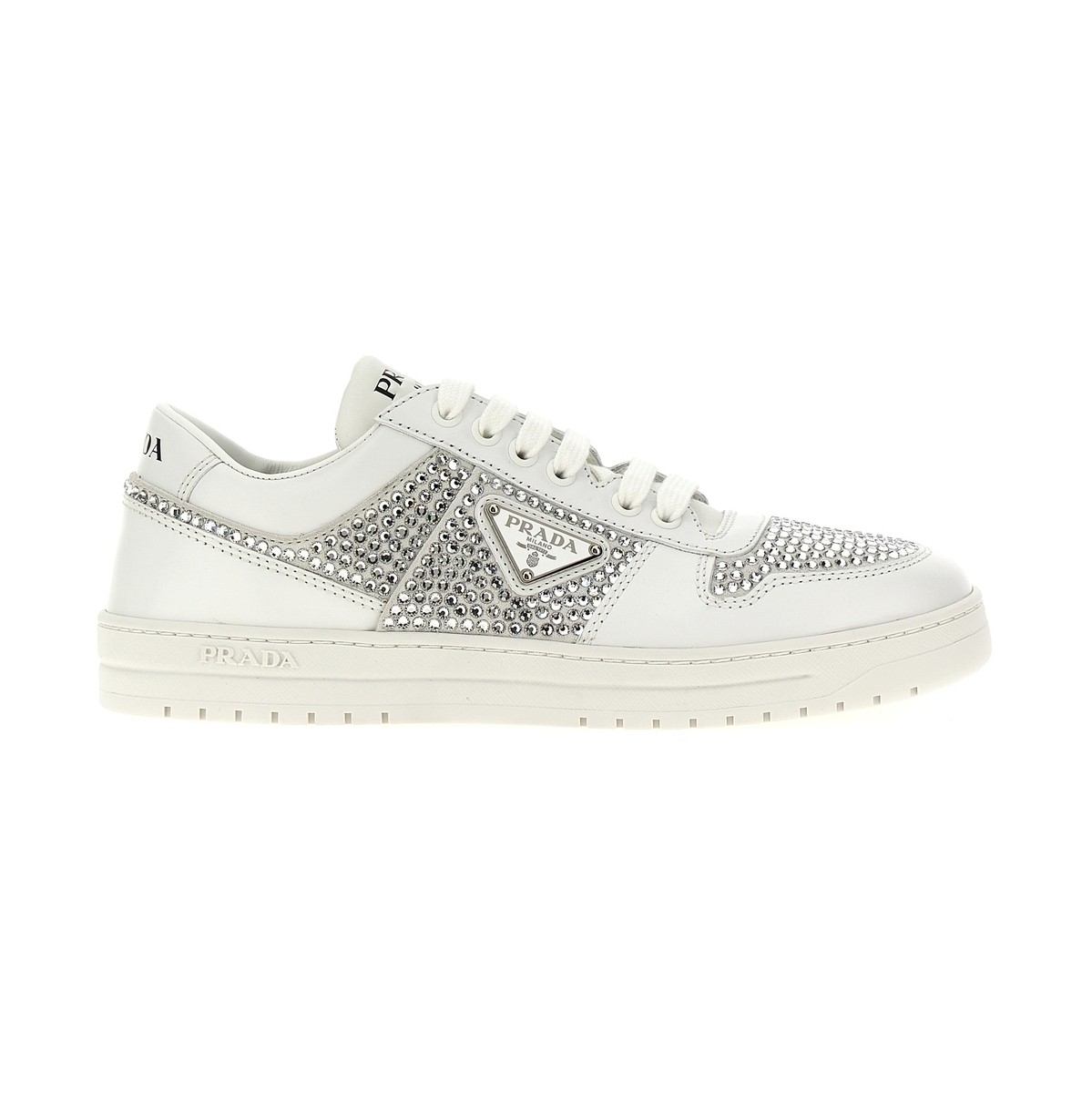 PRADA プラダ ホワイト White Sneakers with crystals スニーカー レディース 春夏2024 1E348NF302AWLF0009 【関税・送料無料】【ラッピング無料】 ju