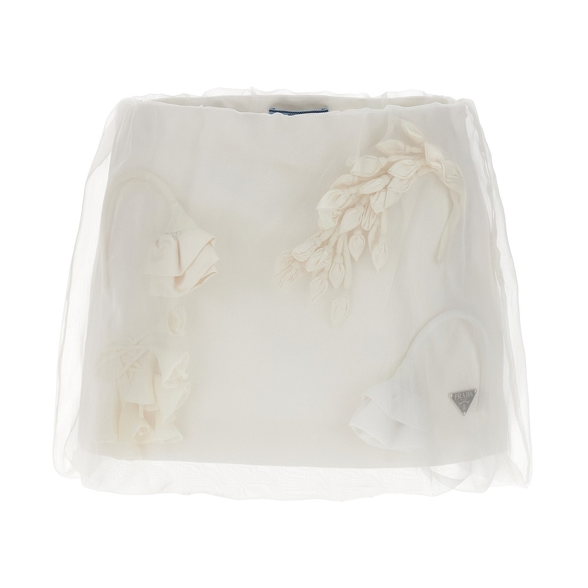 PRADA プラダ ホワイト White Satin organza skirt スカート レディース 秋冬2023 P185XR13RAF0009 【関税・送料無料】【ラッピング無料】 ju