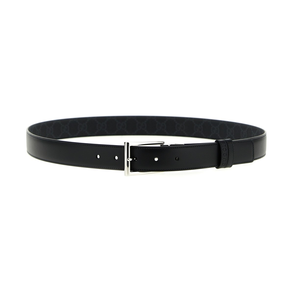 グッチ ベルト（メンズ） 【毎月1日はエントリーでポイント3倍！】 GUCCI グッチ ブラック Black Rectangular buckle reversible belt ベルト メンズ 春夏2024 771105BTTAN1000 【関税・送料無料】【ラッピング無料】 ju