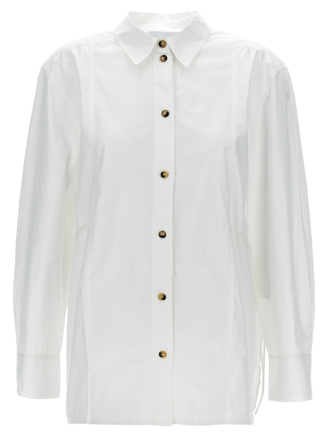 ガニー GANNI シャツ レディース ホワイト Shirts Lace-up shirt W008