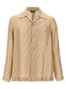 【本日ポイント4倍!!】 フェンディ FENDI シャツ メンズ ベージュ Shirts FF Silk Shirt FS1300AKEEF0GQK Beige 関税 送料無料 ラッピング無料 2024AW ju
