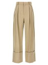 ヴィクトリアベッカム VICTORIA BECKHAM ズボン パンツ レディース ベージュ Trousers Maxi turn-up pants 1125WTR006059AALMOND Beige 関税 送料無料 ラッピング無料 2025SS ju