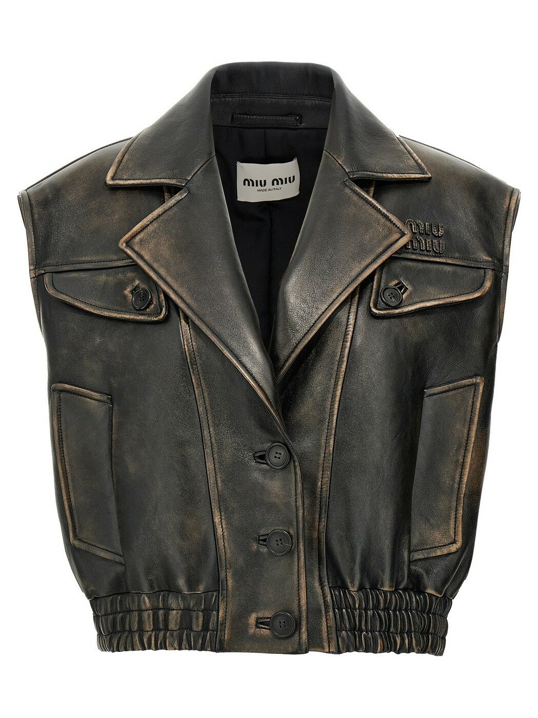 1000OFFݥ!! ߥ奦 ߥ奦 MIU MIU  ٥ ǥ ֥饦 Vests Logo nappa...