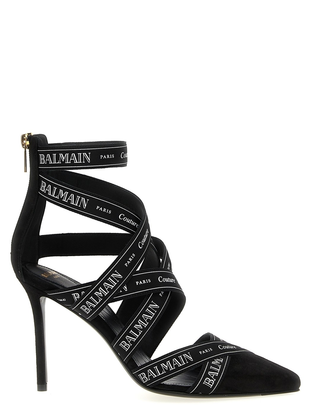 Хޥ BALMAIN ϥҡ ѥץ ǥ ֥å High heels 'Couture Ribbon-Print' p...