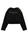 バルマン BALMAIN Tシャツ トップス ベビーガールズ ブラック T-shirt 'Balmain Vintage' sweatshirt BW4B00Z0081930 Black 関税 送料無料 ラッピング無料 2025SS ju