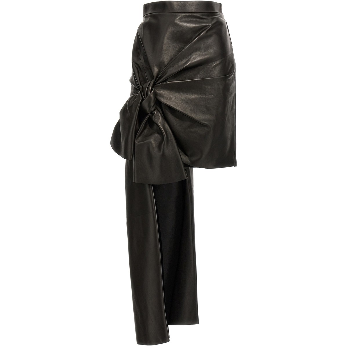 ALEXANDER MCQUEEN 쥭 ޥå ֥å Black Maxi bow leather skirt  ǥ ղ2024 780910Q5AL11000 ڴǡ̵ۡڥåԥ̵ ju