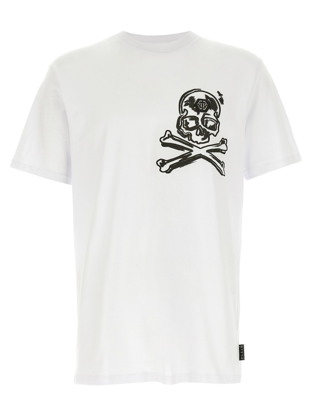 楽天BRANDSHOP・クラージュ楽天市場店【本日ポイント4倍!!】 フィリップ プレイン PHILIPP PLEIN Tシャツ メンズ ホワイト T-shirts 'Skull & Bones' print T-shirt PAECMTK8123PJY002N01 White 関税 送料無料 ラッピング無料 2025SS ju