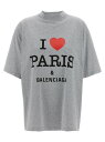 【1000円OFFクーポン配布中!!】 バレンシアガ BALENCIAGA ポロシャツ Tシャツ レディース グレー T-shirts and polo shirts 'I Love Paris & Balenciaga' T-shirt 764235TSVI41300 Gray 関税 送料無料 ラッピング無料 2025SS ju