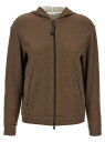 ブルネロクチネリ BRUNELLO CUCINELLI トレーナー レディース ブラウン Sweatshirts 'Precious Zipper Pull' hoodie MP828SB806C9122 Brown 関税 送料無料 ラッピング無料 2025AW ju