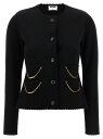 【1000円OFFクーポン配布中!!】 モスキーノ MOSCHINO セーター ニットウェア レディース ブラック Knitwear Chain cardigan A090155000555 Black 関税 送料無料 ラッピング無料 2025AW ju