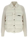 ブルネロクチネリ BRUNELLO CUCINELLI スーツジャケット スーツ ジャケット レディース ホワイト Suit Jackets Two-material 'Shiny Flap Detail' down jacket MD5997695PC1709 White 関税 送料無料 ラッピング無料 2025AW ju