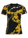 ヴェルサーチェ・ジーンズ・クチュール VERSACE JEANS COUTURE ポロシャツ Tシャツ レディース ブラック T-shirts and polo shirts 'Chain Couture' T-shirt 75HAH608JS214G89 Black 関税 送料無料 ラッピング無料 2023AW ju
