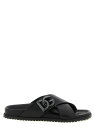 【1000円OFFクーポン配布中!】 ドルチェ&ガッバーナ DOLCE&GABBANA フラットシューズ サンダル メンズ ブラック Flat Shoes Leather slides A80525A9Q6780999 Black 関税 送料無料 ラッピング無料 2025AW ju